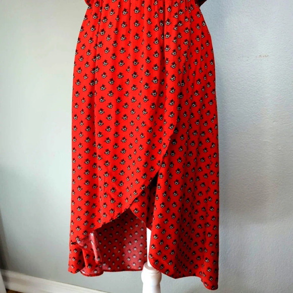 Two by Vince Camuto Orange Floral Sleeveless Hi-Lo Hem Dress size XS - Picture 4 of 8